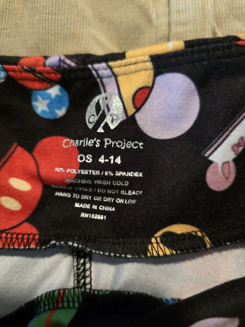 Kids Black Leggings with Colorful Heart & Bow Print